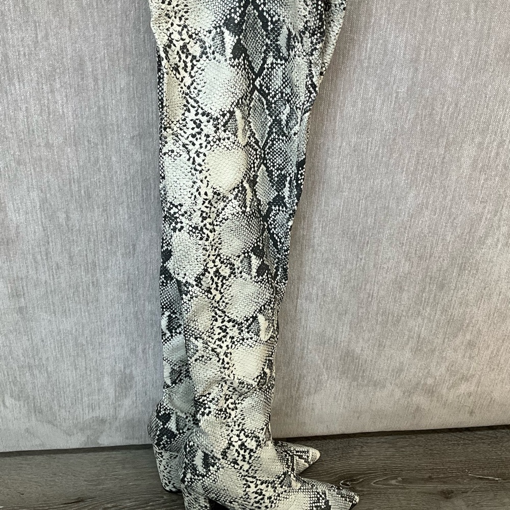 Snakeskin Over-the-Knee Boots